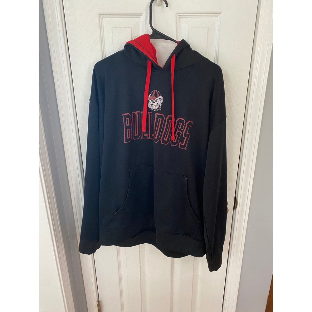 Champion Georgia Bulldogs Hoodie Mens XL Black Red NCAA Performance Pullover